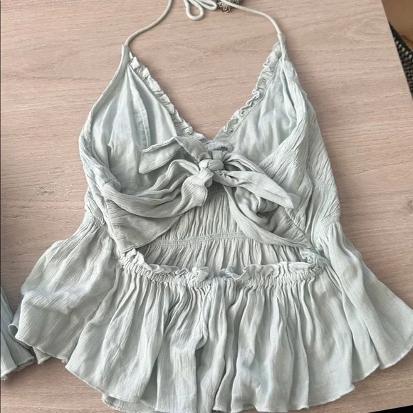 FREE PEOPLE Soft Blue Ruffled Set - Picture 5 of 8